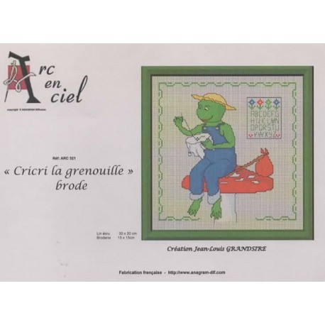 'Cricri la grenouille' brode (kit)