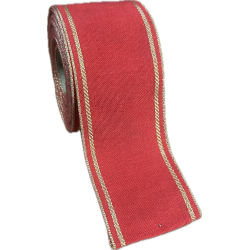 Bande de lin à broder 7cm rouge