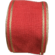 Bande de lin à broder 7cm rouge