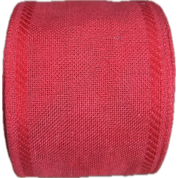 Bande de lin à broder 8cm rouge