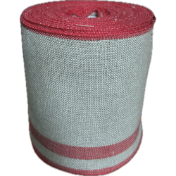 Bande de lin à broder 12.5cm rouge